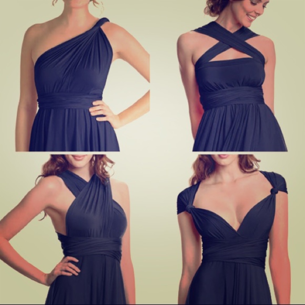 XL Henkaa navy blue sleeveless convertible dress